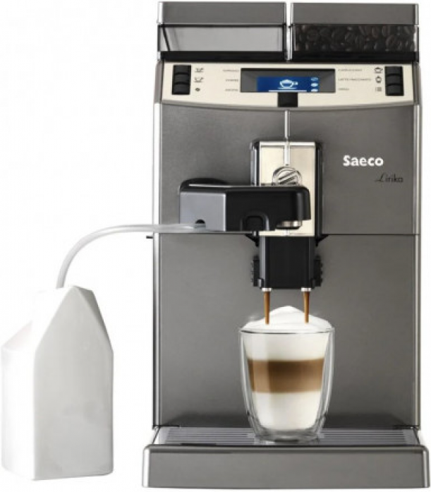 Кофемашина Saeco Lirika One Touch Cappuccino 9851/01 серебристый/черный в магазине «На диване» в Рязани  — Выгодная цена