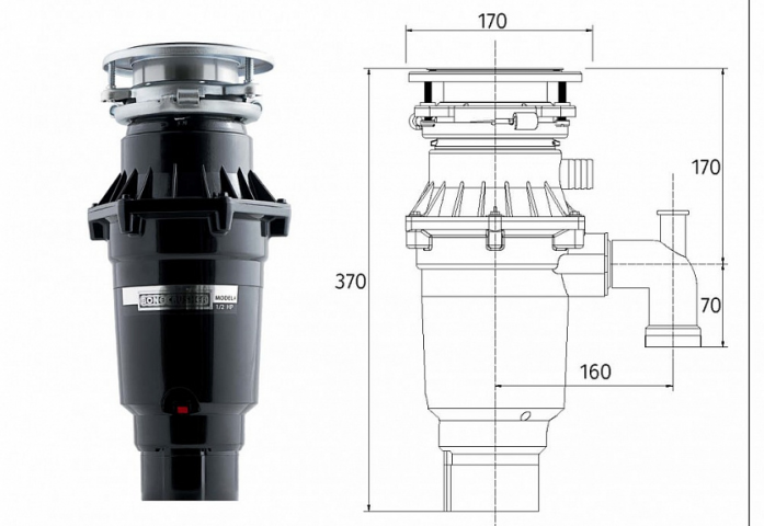 Измельчитель пищевых отходов Bone Crusher ВС810-SL Slim Line + Магнитный улавливатель в магазине «На диване» в Рязани  — Выгодная цена