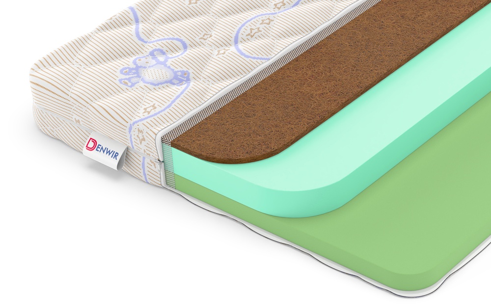 Детский матрас Denwir Baby Springless Eco Foam Hard 9 (БЕБИ СПРИНГЛС ЭКО ФОМ ХАРД 9) в магазине «На диване» в Рязани  — Выгодная цена