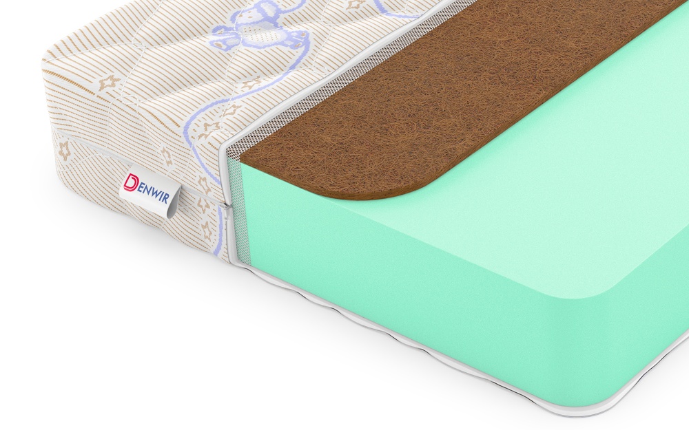 Детский матрас Denwir Baby Springless Eco Foam Hard 15 (БЕБИ СПРИНГЛС ЭКО ФОМ ХАРД 15) в магазине «На диване» в Рязани  — Выгодная цена